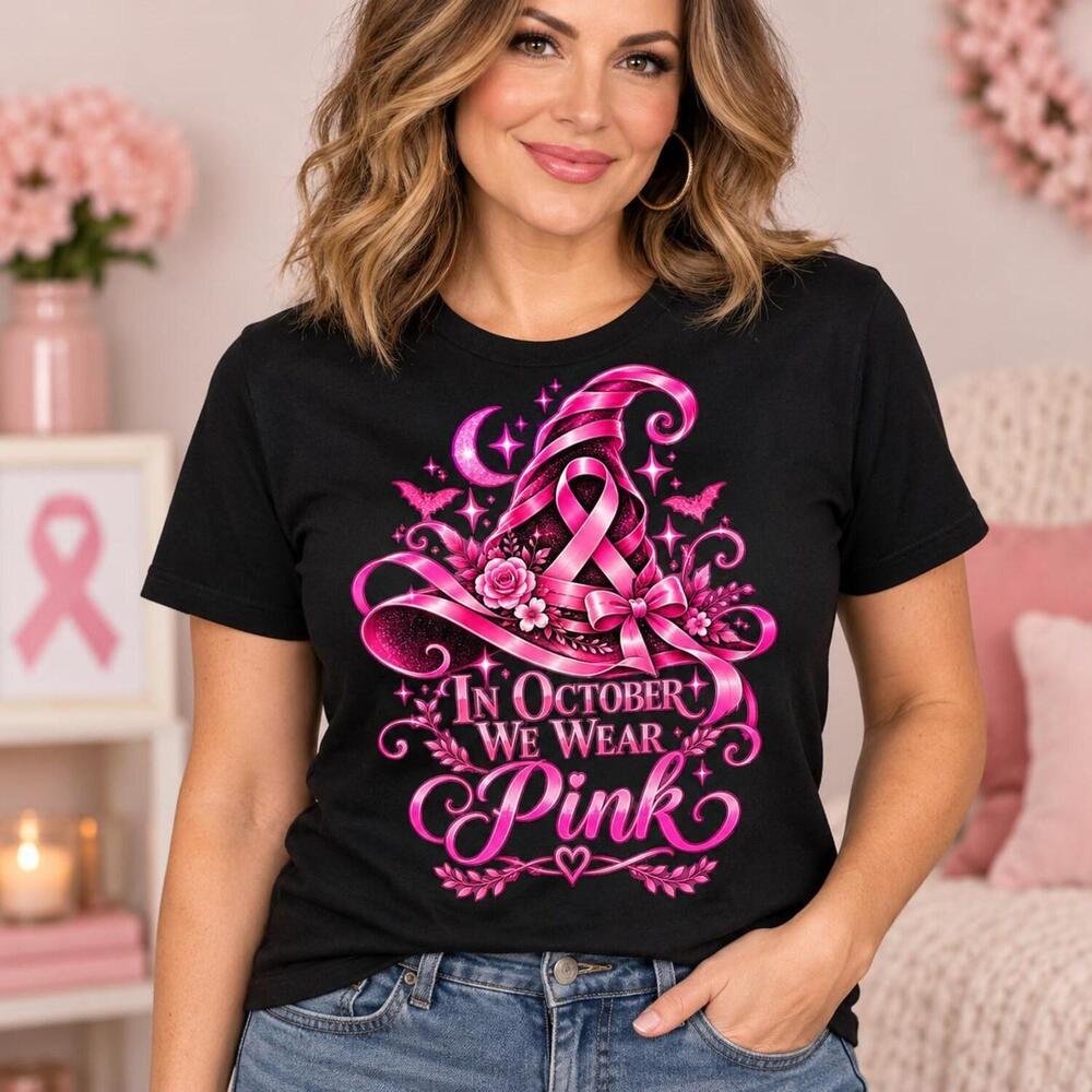Ribbon Witch Hat T-Shirt, Breast
